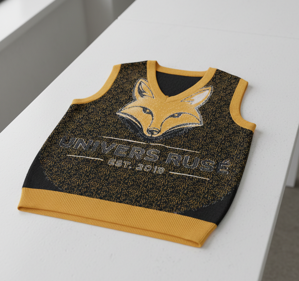 Pull en tricot col V sans manche