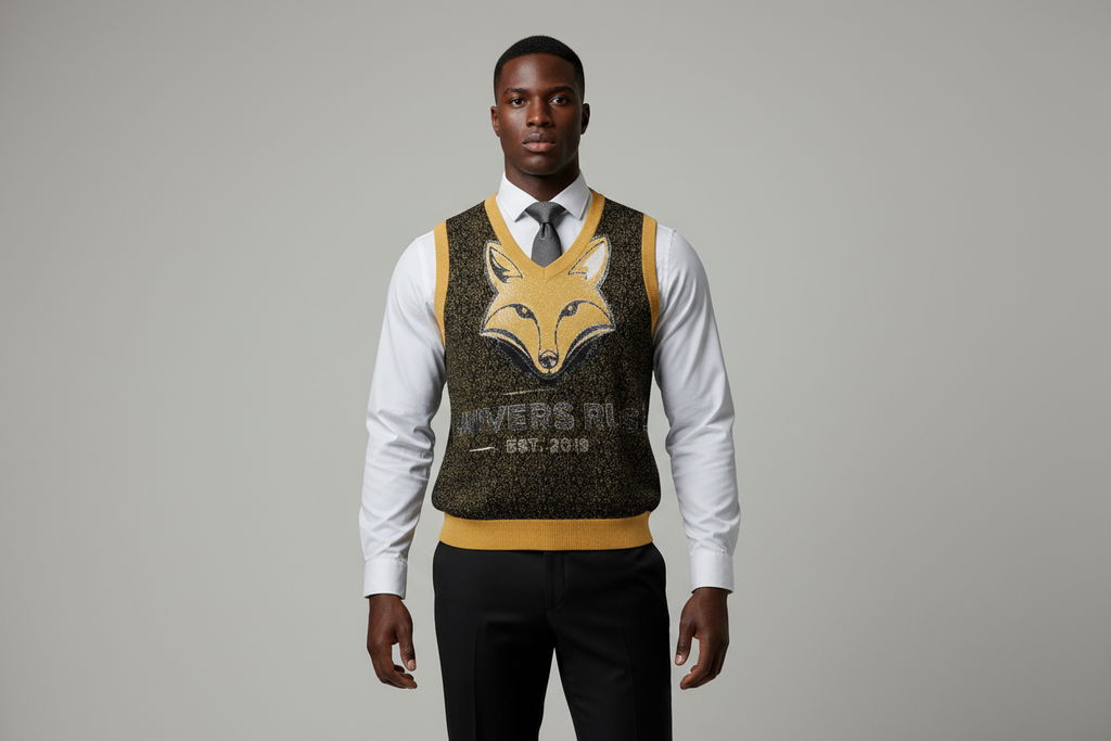 Pull en tricot col V sans manche